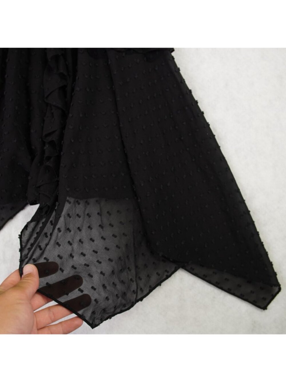 Ulla Johnson Black Tiered Maxi Dress Sz 6 V-Neckline Button Front & Ruffle Hem - Picture 9 of 16